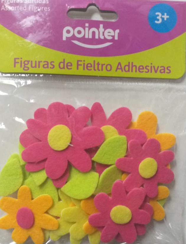 Figura flores en fieltro