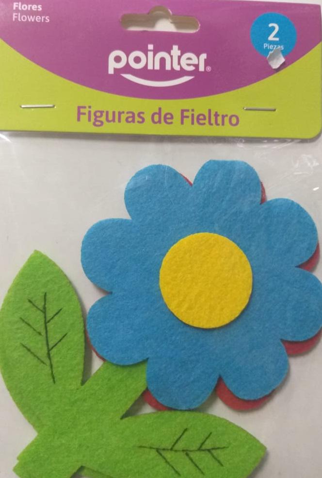 Figura flores,hojitas en fieltro