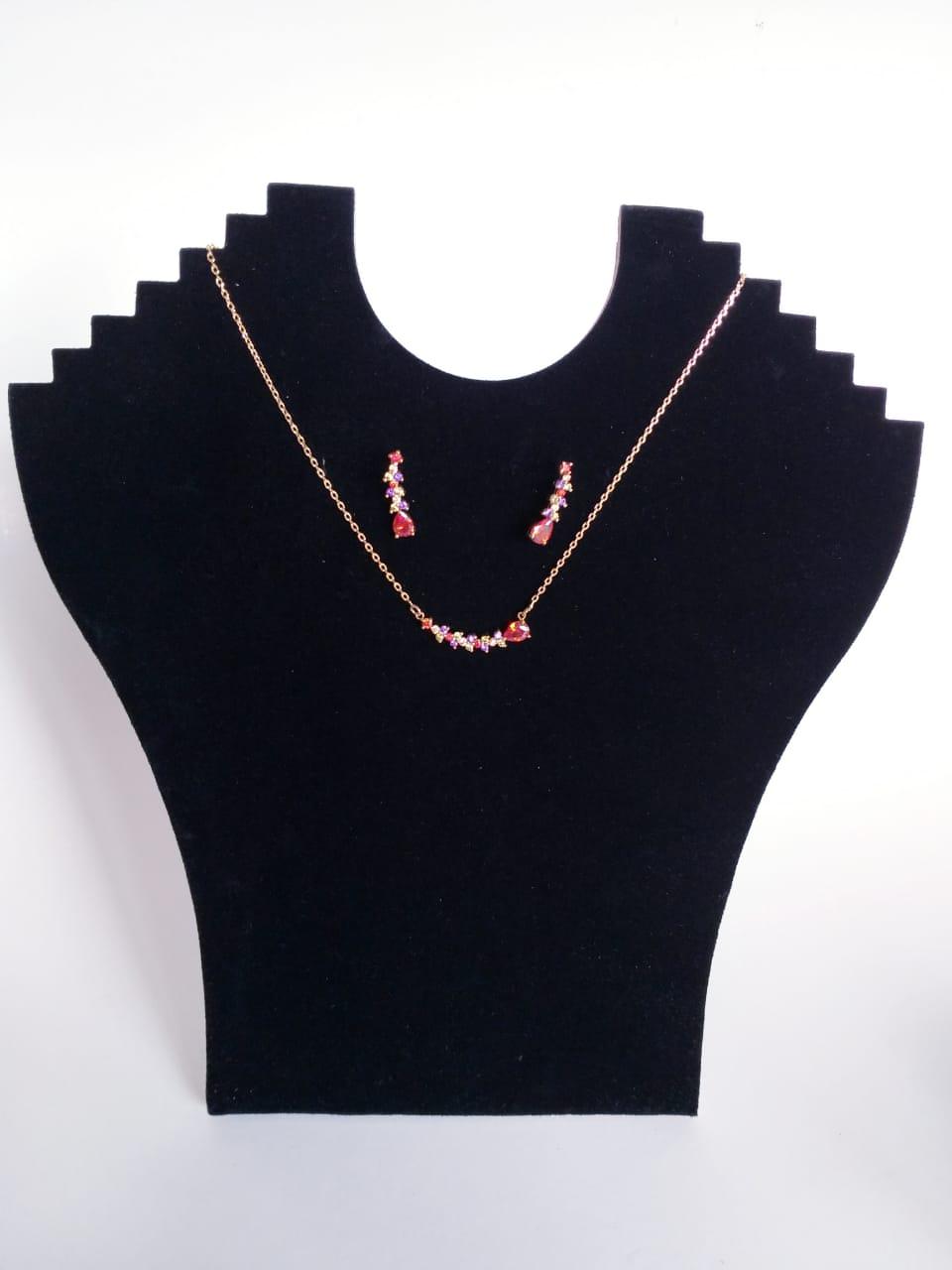 Juego de Collar y aretes Rojo